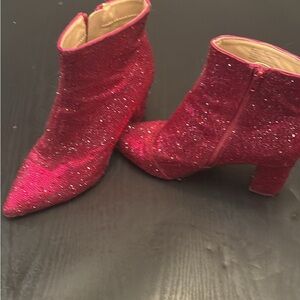 Betsey Johnson Sparkling Pink Heeled Boots